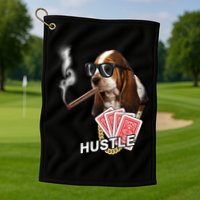 Hustle Hound Gambling Dog Tee Golf Towel