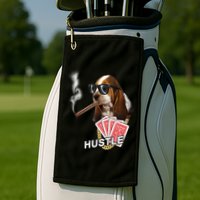 Hustle Hound Gambling Dog Tee Golf Towel