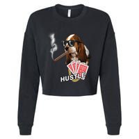 Hustle Hound Gambling Dog Tee Cropped Pullover Crew