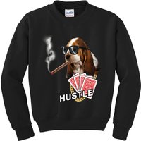 Hustle Hound Gambling Dog Tee Kids Sweatshirt