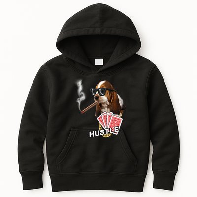 Hustle Hound Gambling Dog Tee Kids Hoodie