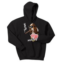 Hustle Hound Gambling Dog Tee Kids Hoodie