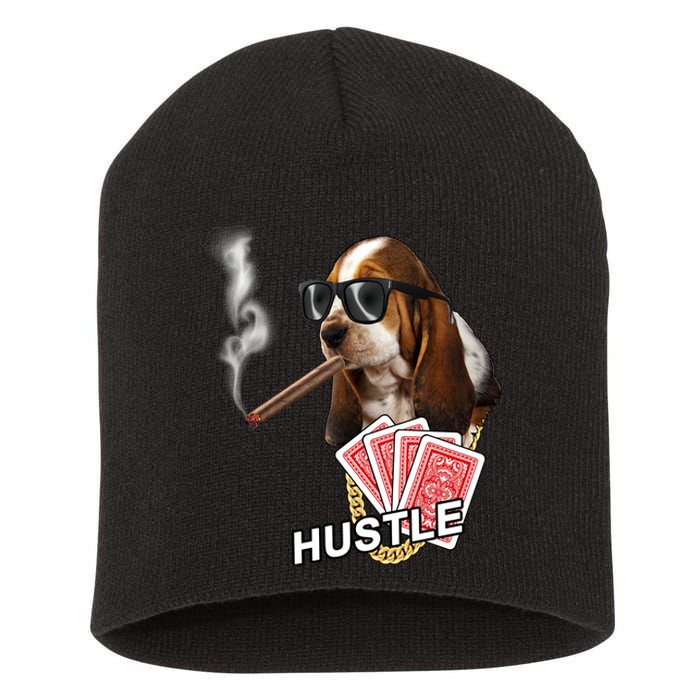 Hustle Hound Gambling Dog Tee Short Acrylic Beanie