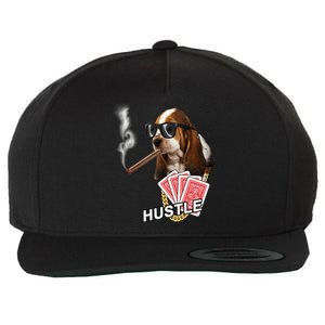 Hustle Hound Gambling Dog Tee Wool Snapback Cap