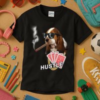 Hustle Hound Gambling Dog Tee Kids T-Shirt