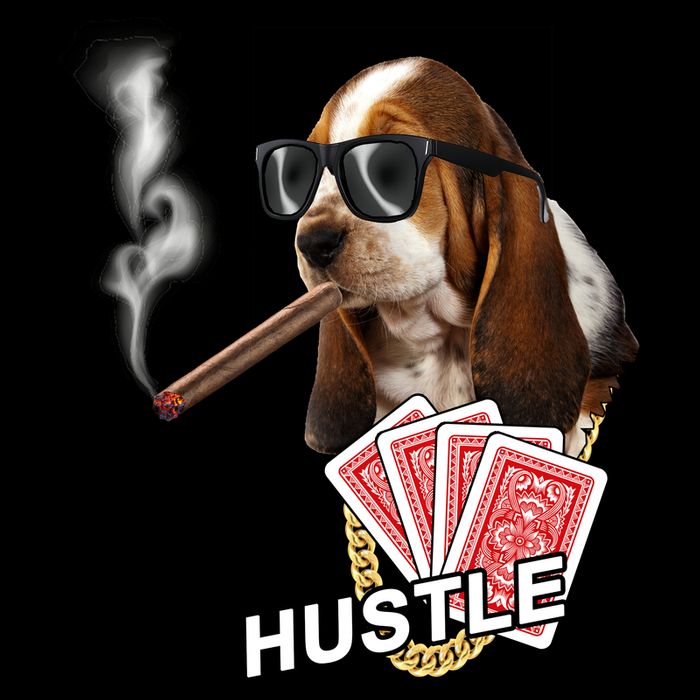 Hustle Hound Gambling Dog Tee Kids T-Shirt
