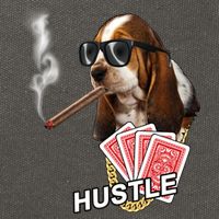 Hustle Hound Gambling Dog Tee Cotton Canvas Backpack