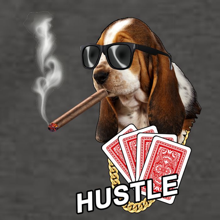 Hustle Hound Gambling Dog Tee Vector Backpack