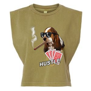 Hustle Hound Gambling Dog Tee Garment-Dyed Women's Muscle Tee