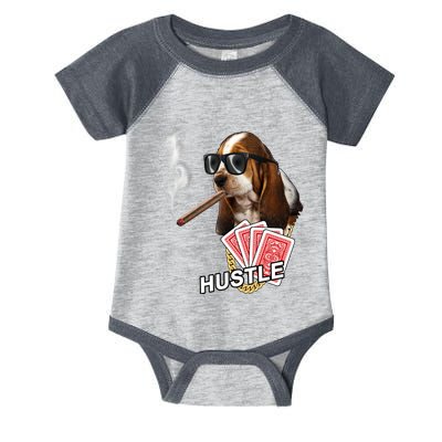 Hustle Hound Gambling Dog Tee Infant Baby Jersey Bodysuit