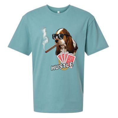 Hustle Hound Gambling Dog Tee Sueded Cloud Jersey T-Shirt