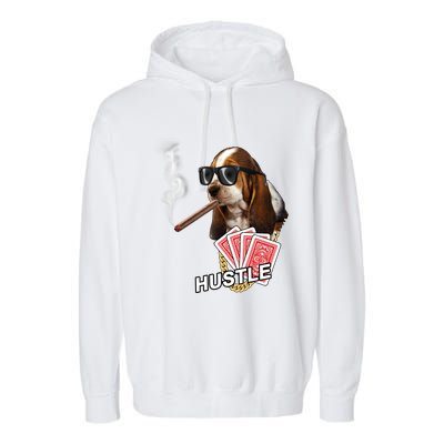 Hustle Hound Gambling Dog Tee Garment-Dyed Fleece Hoodie