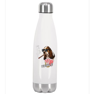 Hustle Hound Gambling Dog Tee Stainless Steel Insulated Water Bottle