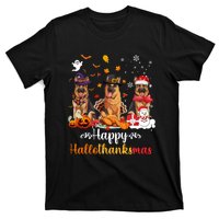 Happy Hallothanksmas German Shepherd Dog Halloween Christmas Long Sleeve T-Shirt