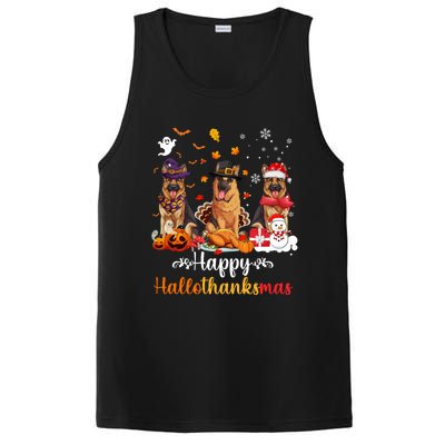 Happy Hallothanksmas German Shepherd Dog Halloween Christmas Long Sleeve PosiCharge Competitor Tank