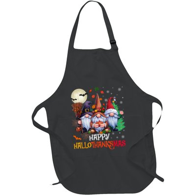 Happy Hallothanksmas Gnomes Lover Halloween Merry Christmas Hoodie Apron