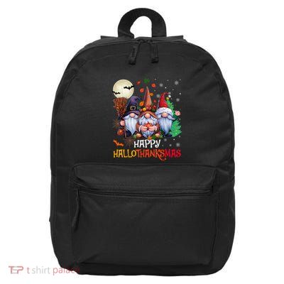 Happy Hallothanksmas Gnomes Lover Halloween Merry Christmas Hoodie 16 in Basic Backpack