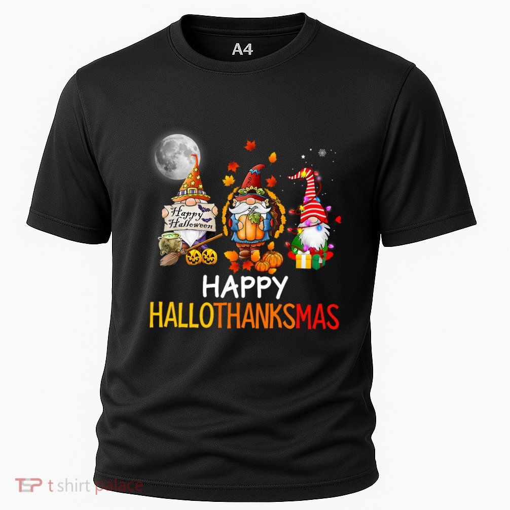 Happy Hallothanksmas Gnomes Lover Halloween Merry Christmas Performance Shirt