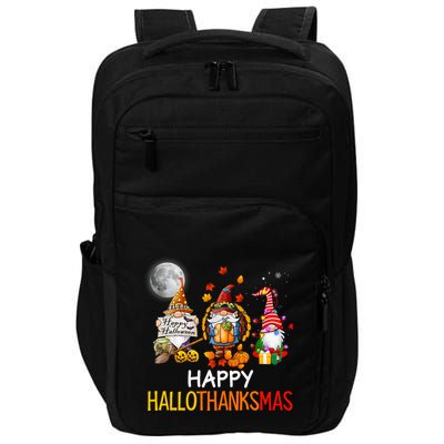 Happy Hallothanksmas Gnomes Lover Halloween Merry Christmas Impact Tech Backpack
