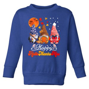 Happy Hallothanksmas Gnomes Halloween Thanksgiving Christmas Cute Gift Toddler Sweatshirt