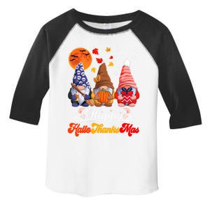 Happy Hallothanksmas Gnomes Halloween Thanksgiving Christmas Cute Gift Toddler Fine Jersey T-Shirt