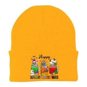 Happy Hallothanksmas Gnome Nurse Halloween Costume Pumpkin Gift Knit Cap Winter Beanie