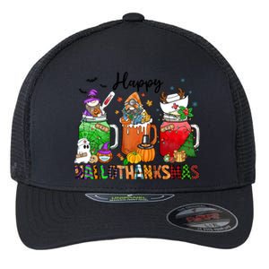 Happy Hallothanksmas Gnome Nurse Halloween Costume Pumpkin Gift Flexfit Unipanel Trucker Cap