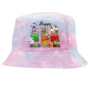 Happy Hallothanksmas Gnome Nurse Halloween Costume Pumpkin Gift Tie-Dyed Bucket Hat