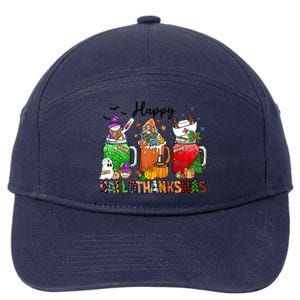 Happy Hallothanksmas Gnome Nurse Halloween Costume Pumpkin Gift 7-Panel Snapback Hat