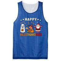 Happy Hallothanksmas Ghost Turkey Pumpkin Christmas Santa Mesh Reversible Basketball Jersey Tank