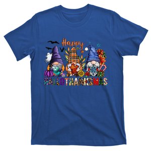 Happy Hallothanksmas Gnomes Halloween Thanksgiving Christmas Gift T-Shirt