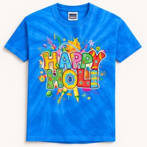 Happy Holi Gift Colors India Hindu Spring Teen Meaningful Gift Kids Tie-Dye T-Shirt