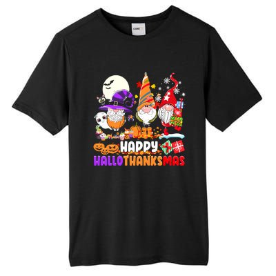 Happy Hallothanksmas Gnomes Halloween Thanksgiving Christmas Tall Fusion ChromaSoft Performance T-Shirt