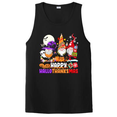 Happy Hallothanksmas Gnomes Halloween Thanksgiving Christmas PosiCharge Competitor Tank