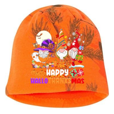 Happy Hallothanksmas Gnomes Halloween Thanksgiving Christmas Kati - Camo Knit Beanie