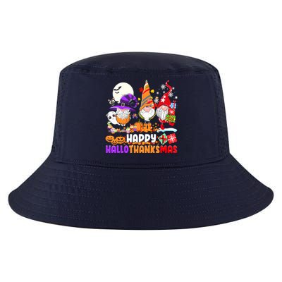 Happy Hallothanksmas Gnomes Halloween Thanksgiving Christmas Cool Comfort Performance Bucket Hat