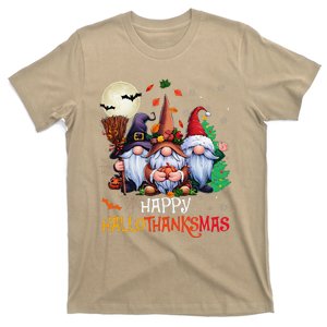 Happy Hallothanksmas Gnomes Lover Halloween Merry Christmas T-Shirt