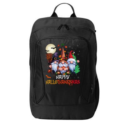 Happy Hallothanksmas Gnomes Lover Halloween Merry Christmas City Backpack