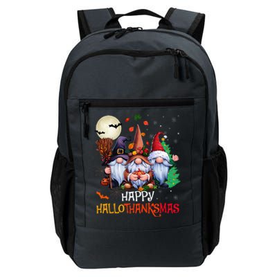 Happy Hallothanksmas Gnomes Lover Halloween Merry Christmas Daily Commute Backpack