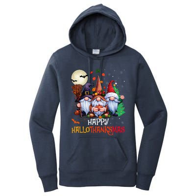 Happy Hallothanksmas Gnomes Lover Halloween Merry Christmas Women's Pullover Hoodie