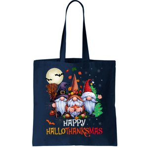 Happy Hallothanksmas Gnomes Lover Halloween Merry Christmas Tote Bag