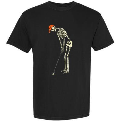 Hilarious Halloween Golfing with Skeleton Sports Golfer Garment-Dyed Heavyweight T-Shirt