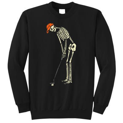 Hilarious Halloween Golfing with Skeleton Sports Golfer Sweatshirt