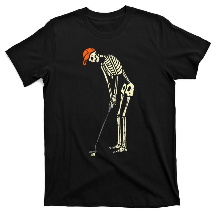 Hilarious Halloween Golfing with Skeleton Sports Golfer T-Shirt