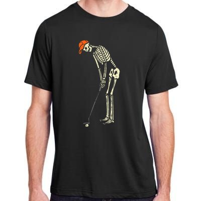 Hilarious Halloween Golfing with Skeleton Sports Golfer Adult ChromaSoft Performance T-Shirt