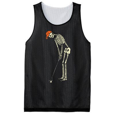 Hilarious Halloween Golfing with Skeleton Sports Golfer Mesh Reversible Basketball Jersey Tank