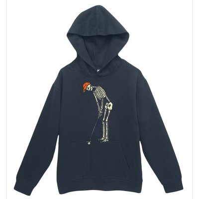 Hilarious Halloween Golfing with Skeleton Sports Golfer Urban Pullover Hoodie