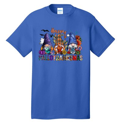 Happy Hallothanksmas Gnomes Halloween Thanksgiving Christmas Tall T-Shirt