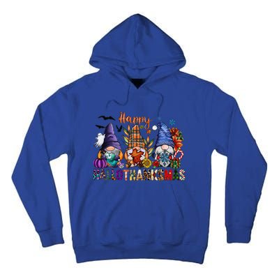 Happy Hallothanksmas Gnomes Halloween Thanksgiving Christmas Tall Hoodie