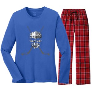 Hockey Hockey Gift Women's Long Sleeve Flannel Pajama Set 